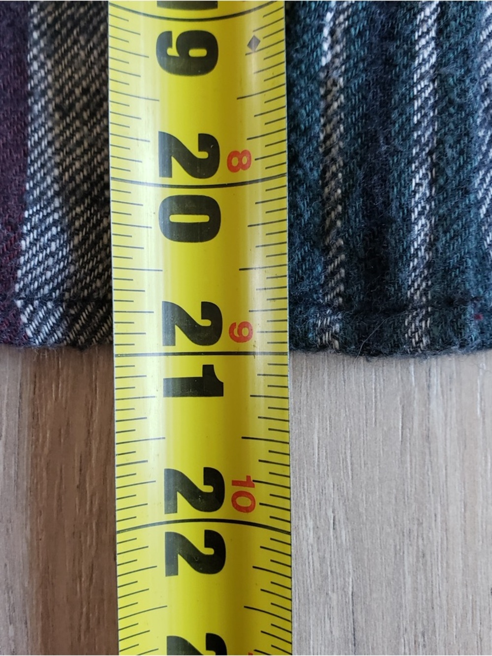 American Eagle Plaid Shirt in Navy, Green & Burgundy - Picture 6 of 7